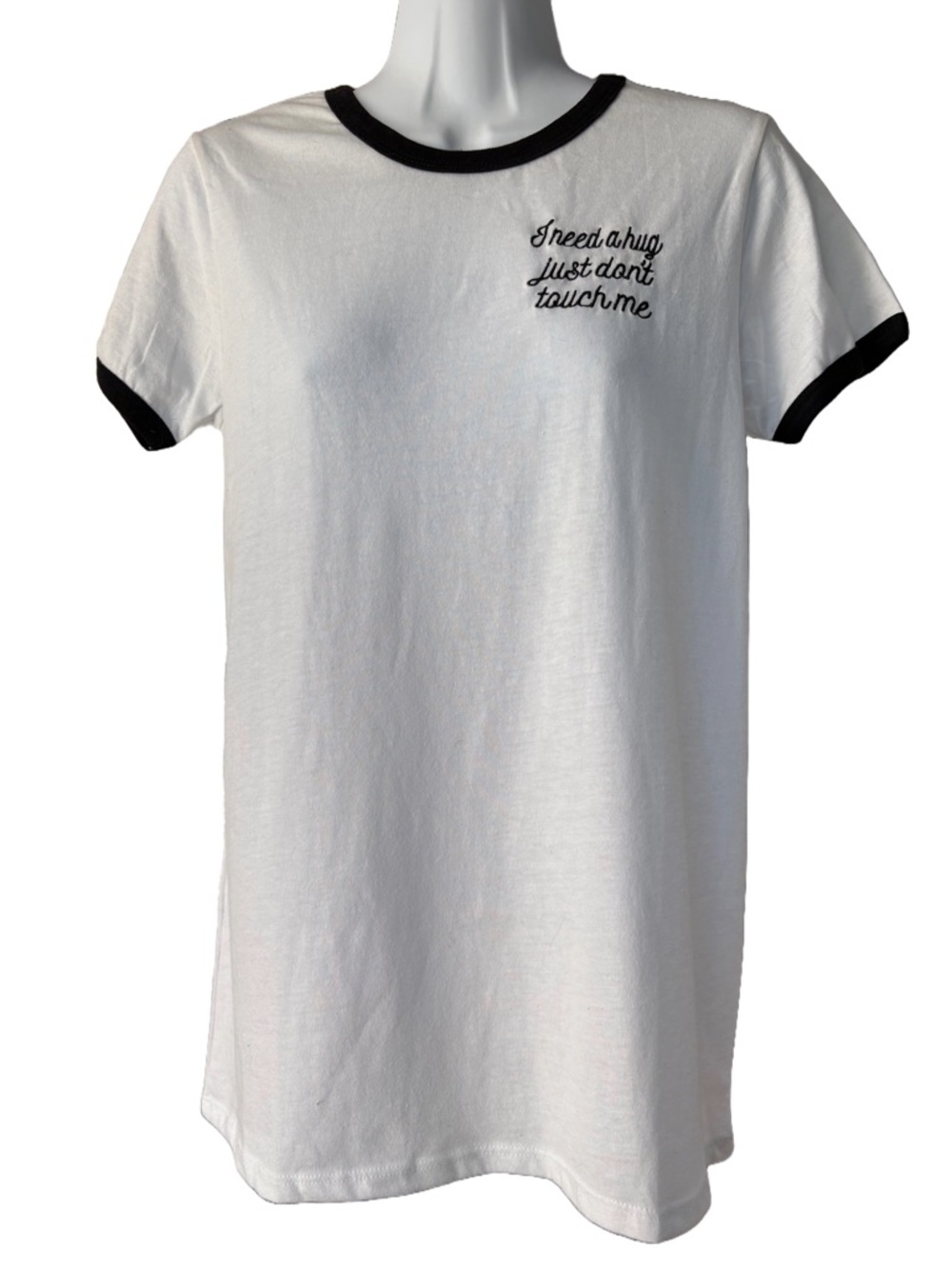 Black Matter White Short Sleeve Ringer Tee with Black Trim